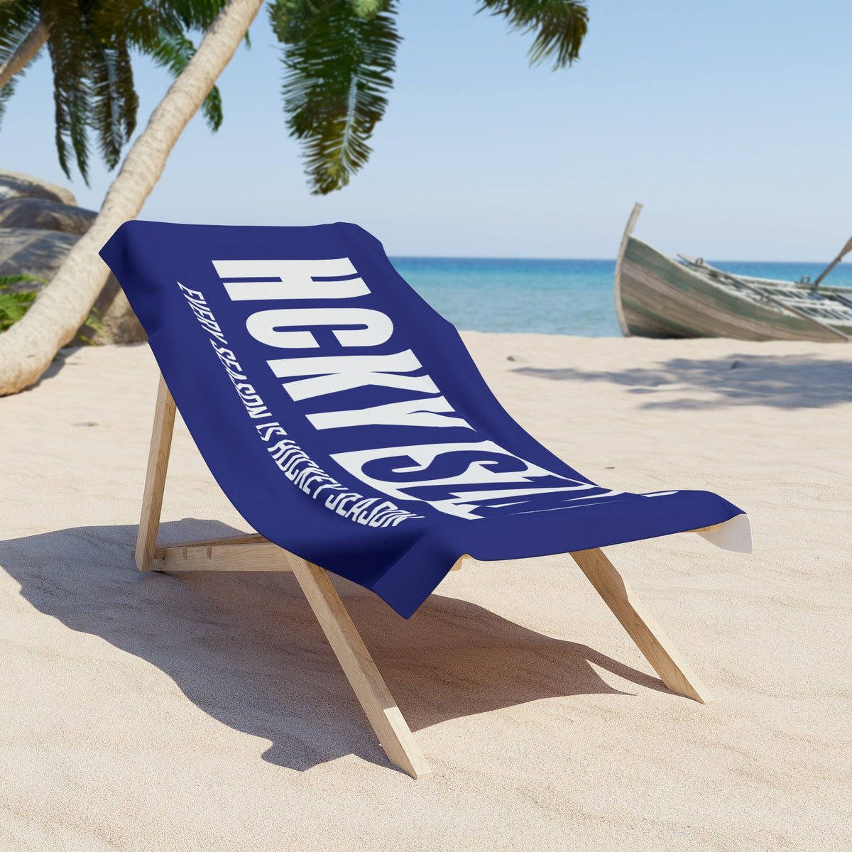 Every Season is HCKY SZN Beach Towel (Blue)