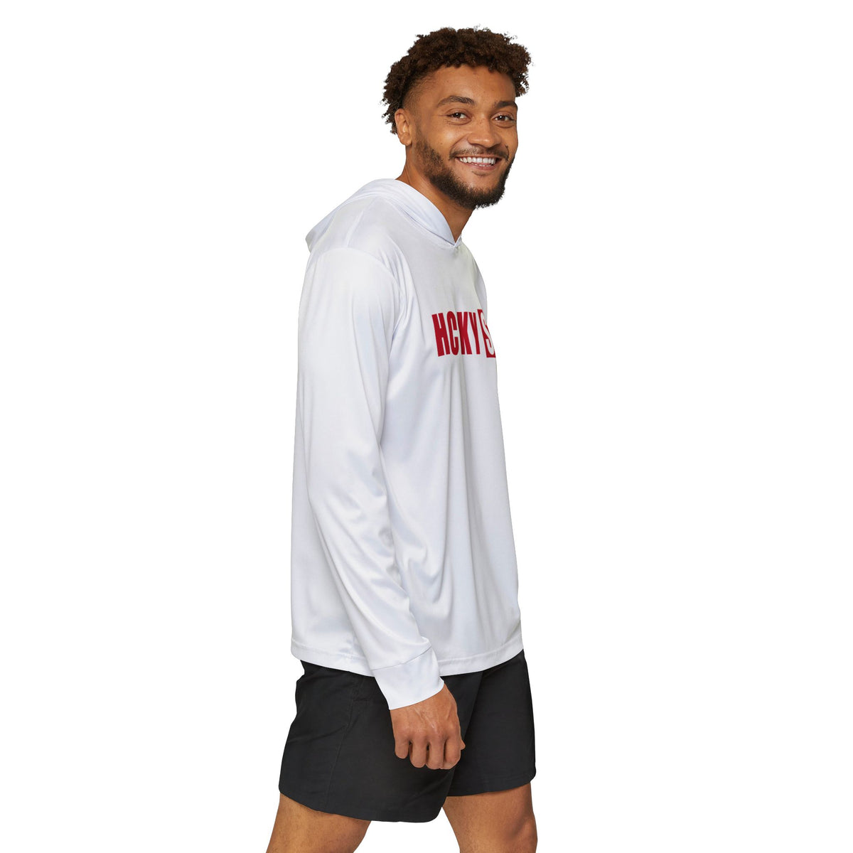HCKY SZN Big Logo Performance Warmup Hoodie (White/Red)