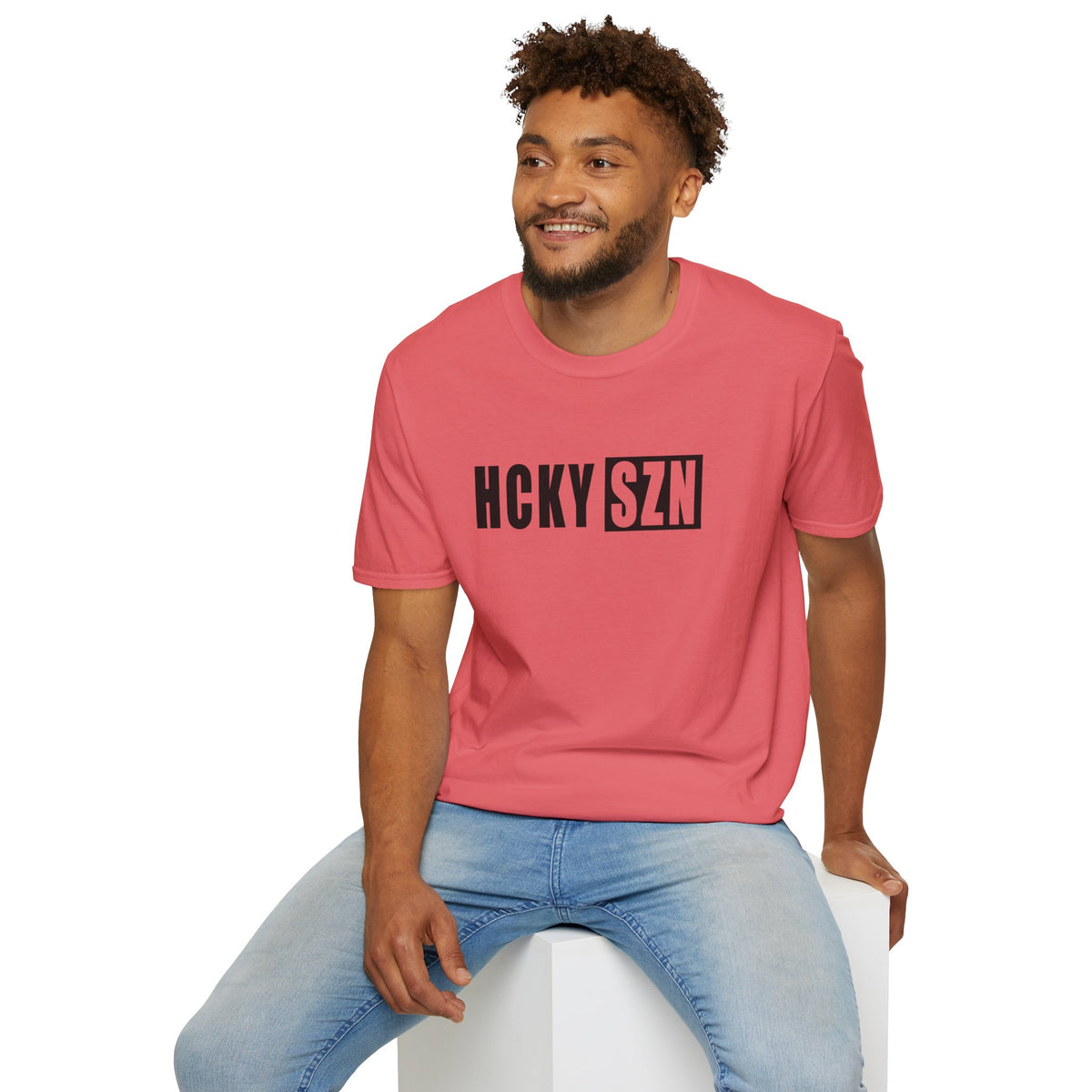 HCKY SZN Softstyle Tee Shirt (Coral Silk)
