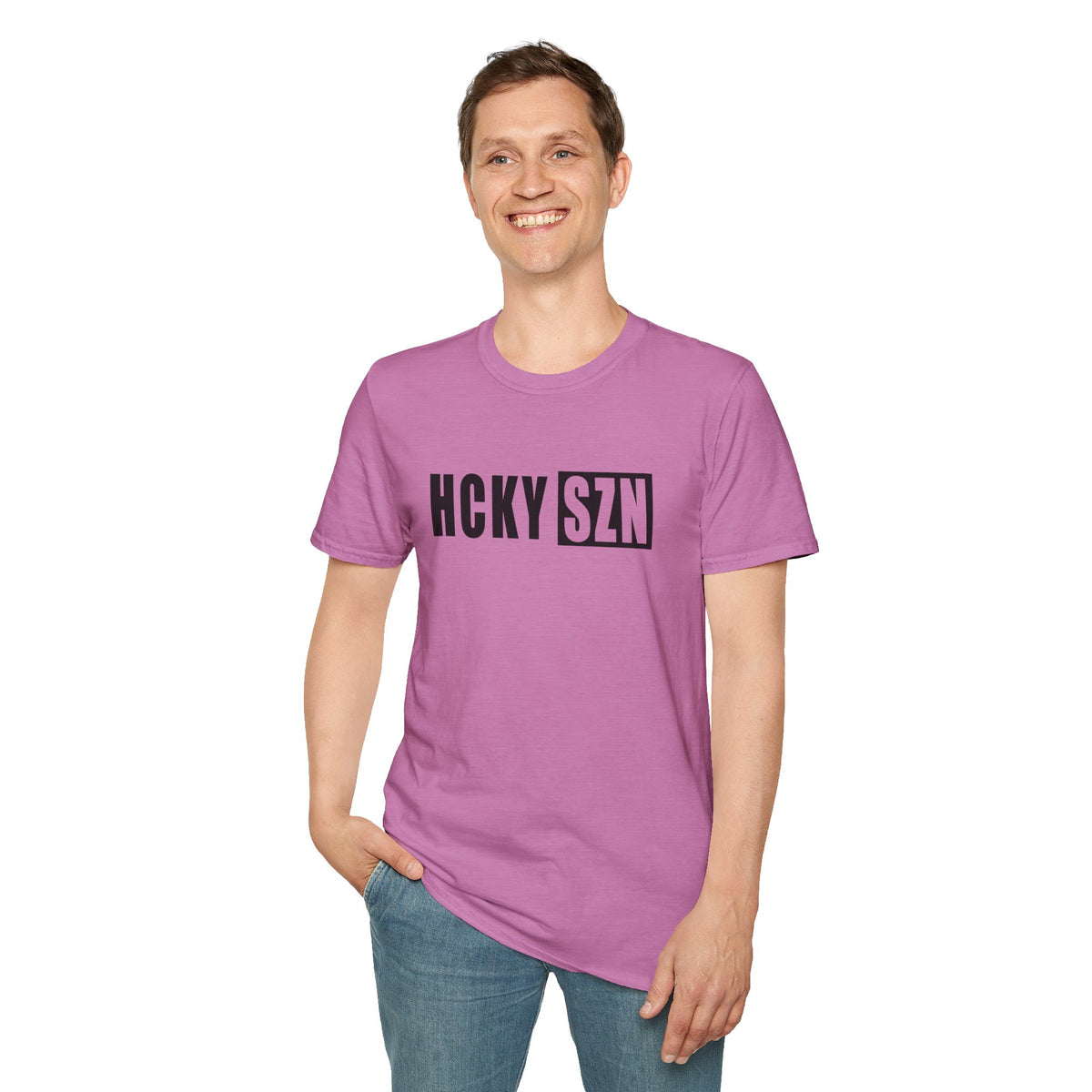 HCKY SZN Softstyle Tee Shirt (Heather Orchid)