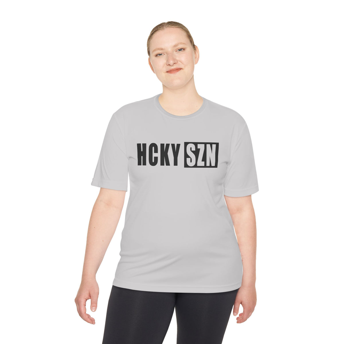 HCKYSZN (Flagship Logo) Adult Performance Tee - Silver/Black