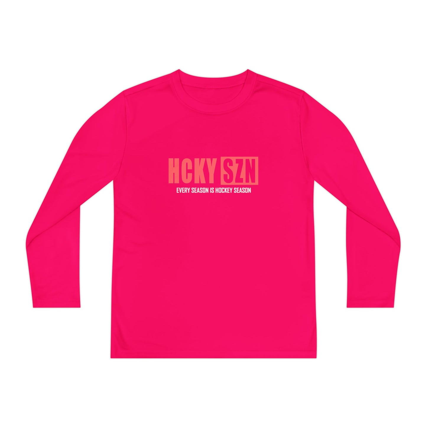 Every Season is HCKY SZN Youth Competitor Long Sleeve Tee (Peach Logo) - Various Colors