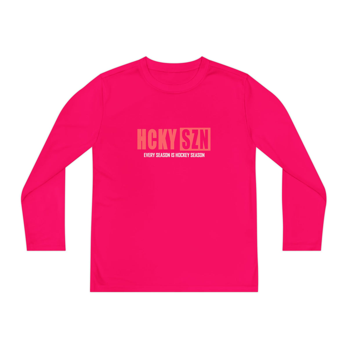 Every Season is HCKY SZN Youth Competitor Long Sleeve Tee (Peach Logo) - Various Colors