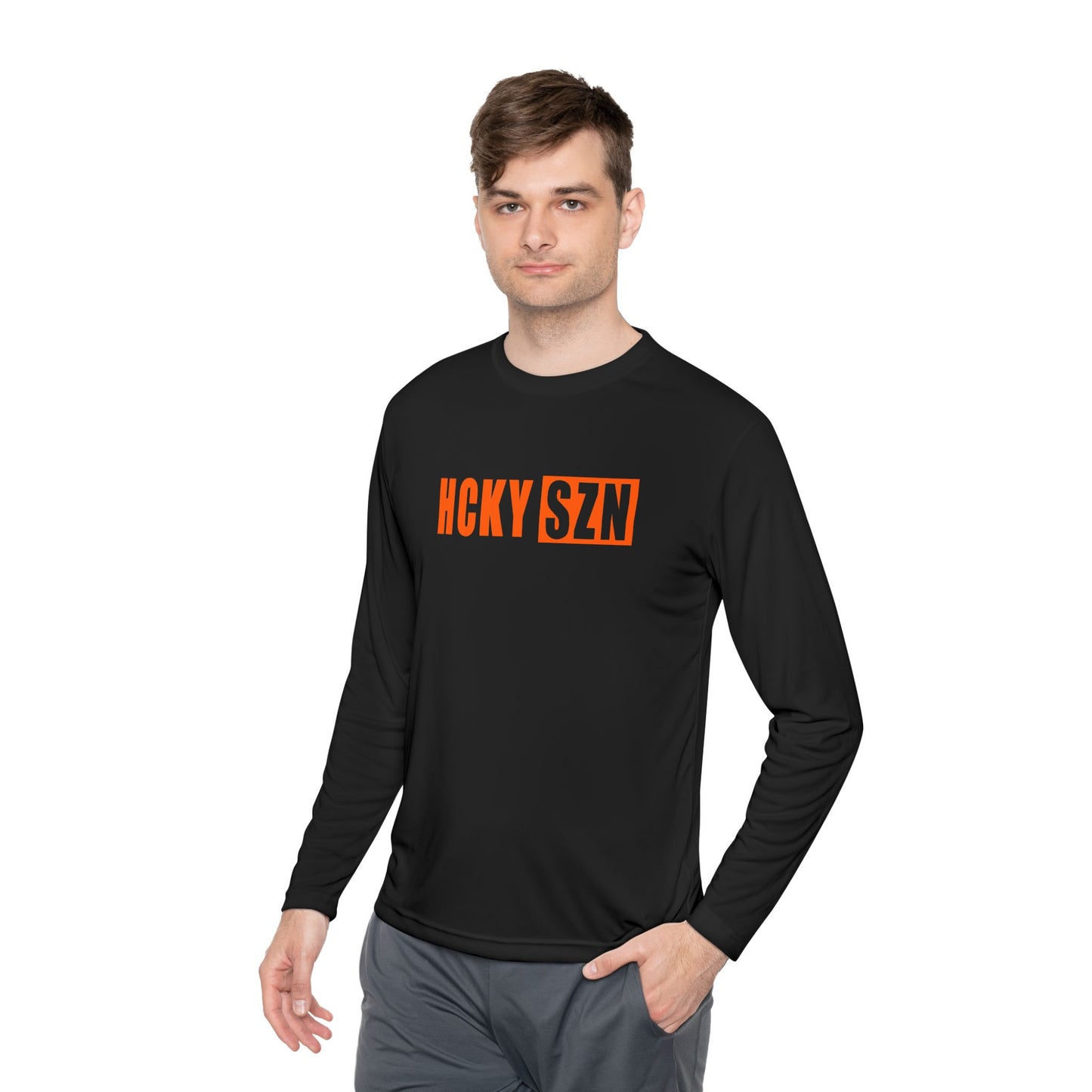 HCKY SZN Performance Long Sleeve Tee (Orange Logo) - Various Colors