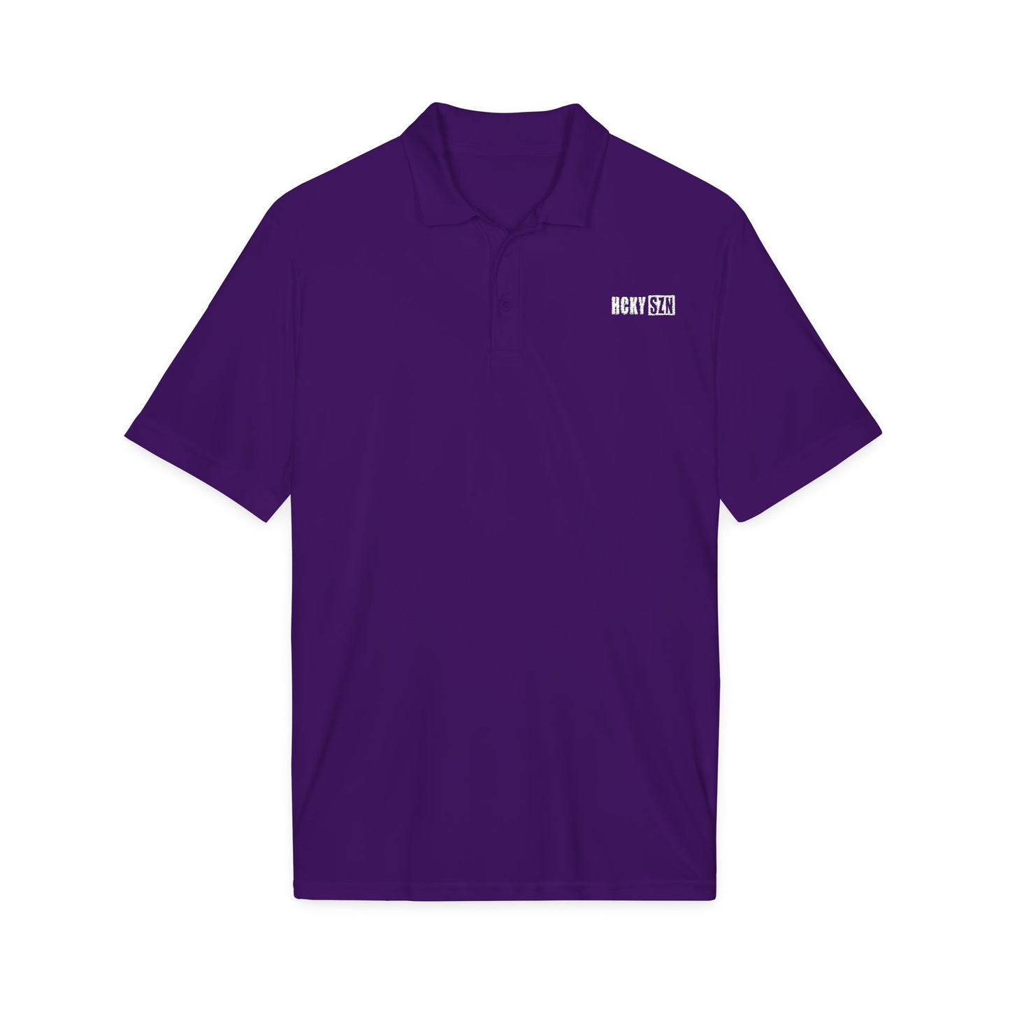 HCKY SZN Embroidered Performance Hockey Polo (Purple)