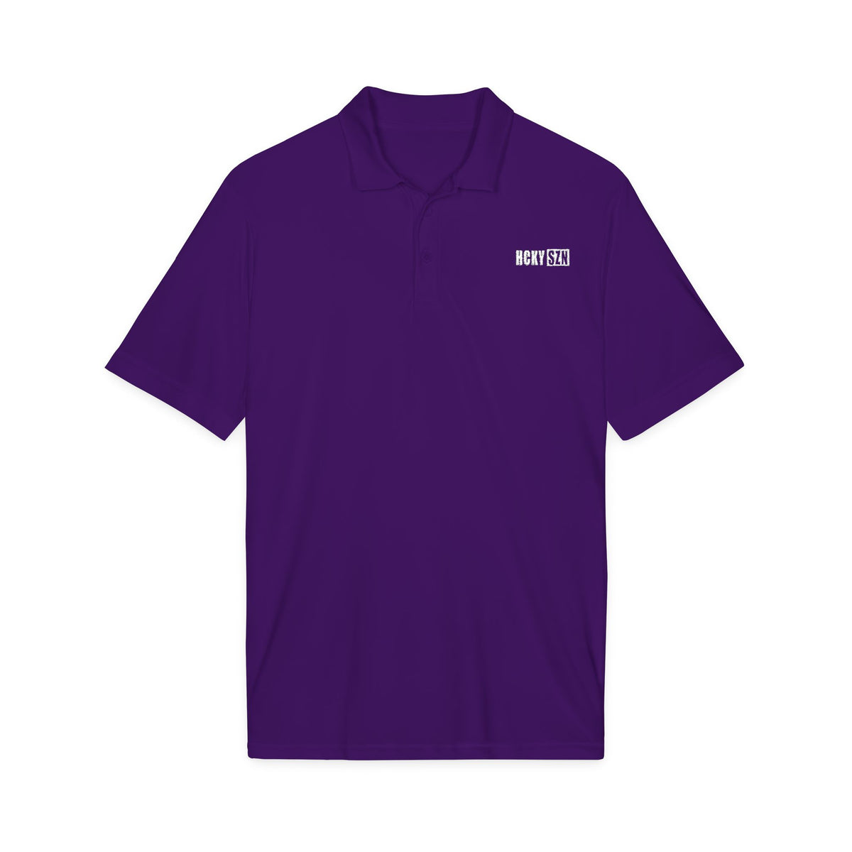 HCKY SZN Embroidered Performance Hockey Polo (Purple)