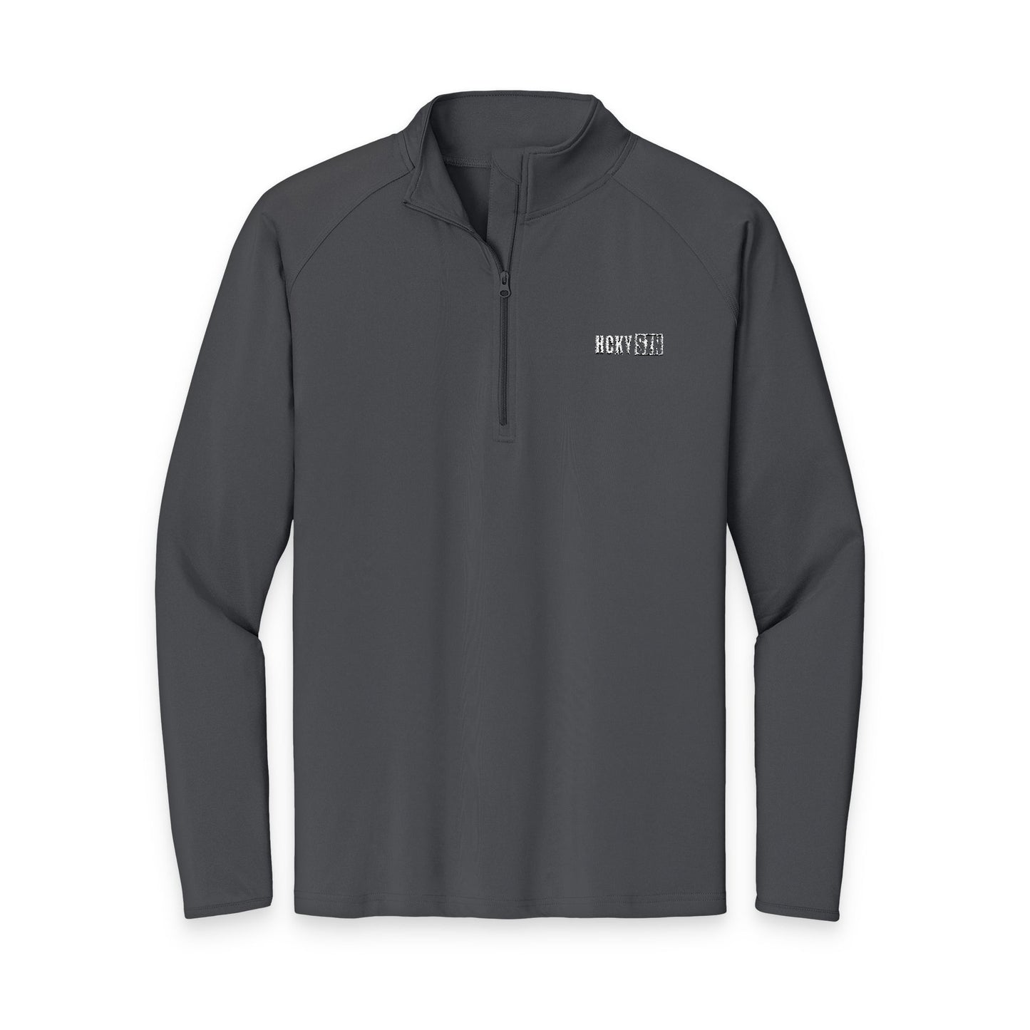 HCKY SZN Embroidered Quarter-Zip Pullover (Charcoal/White)