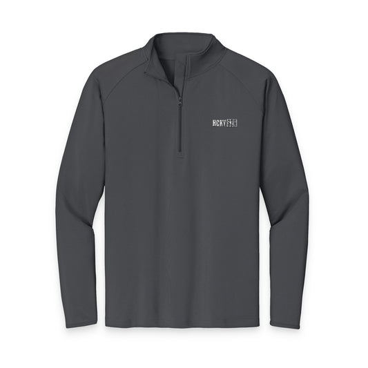 HCKY SZN Embroidered Quarter-Zip Pullover (Charcoal/White)