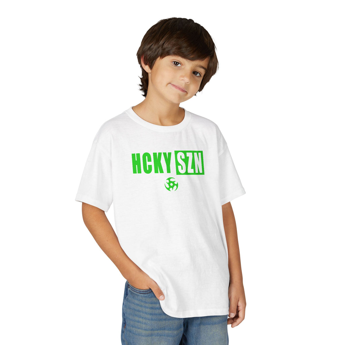 Youth HCKY SZN DryBlend Tee Shirt (Lime Logo) - Various Colors
