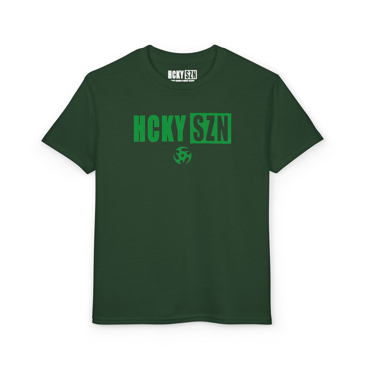 Youth HCKY SZN DryBlend Tee Shirt (Green Logo) - Various Colors