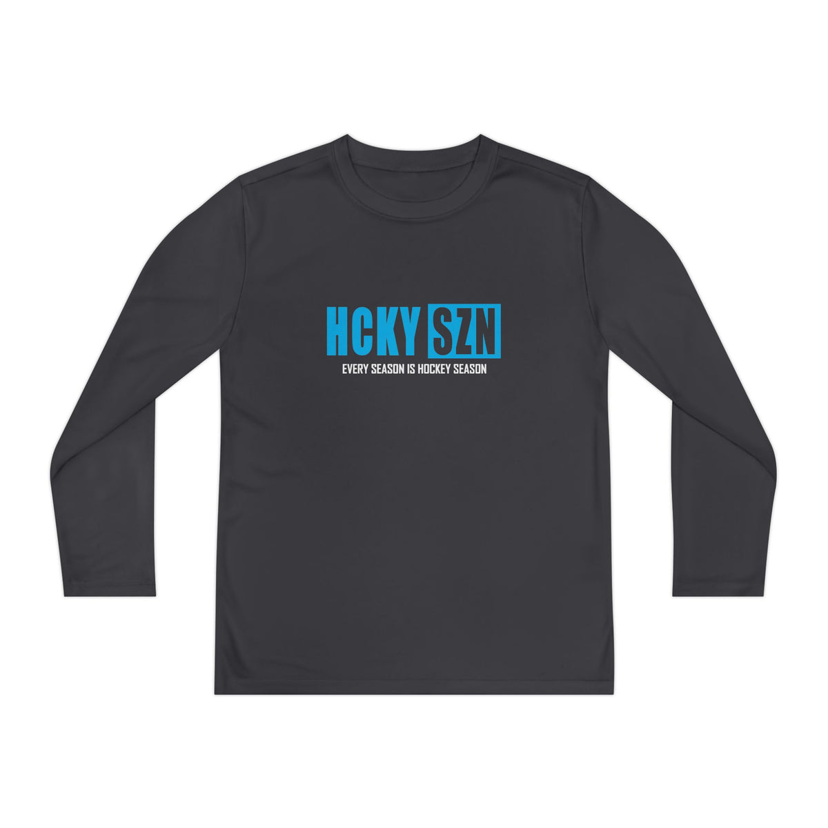 Every Season is HCKY SZN Youth Competitor Long Sleeve Tee (Sky Blue Logo) - Various Colors