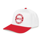 HCKY SZN Circle Logo Mid Profile Baseball Cap (White/Red/Red)