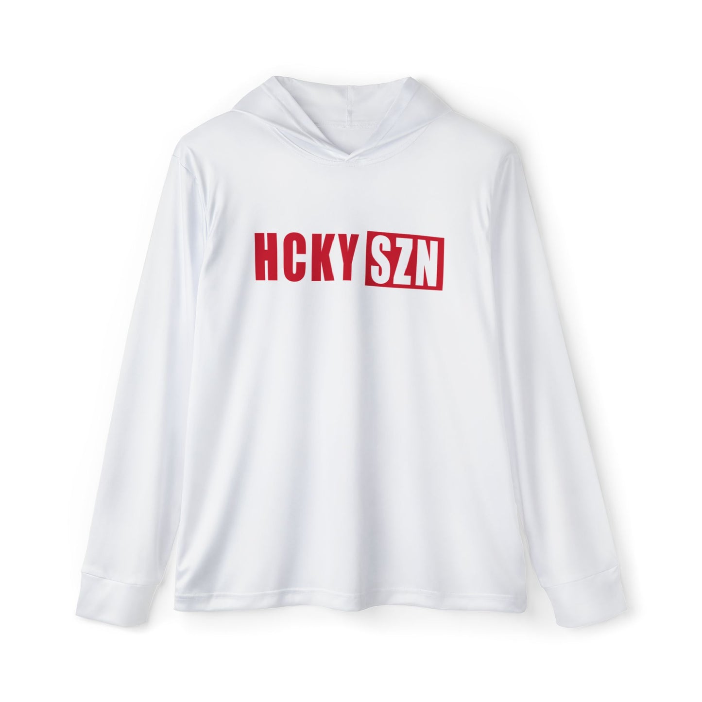 HCKY SZN Big Logo Performance Warmup Hoodie (White/Red)