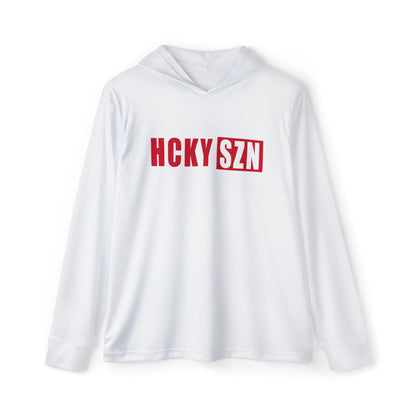 HCKY SZN Big Logo Performance Warmup Hoodie (White/Red)