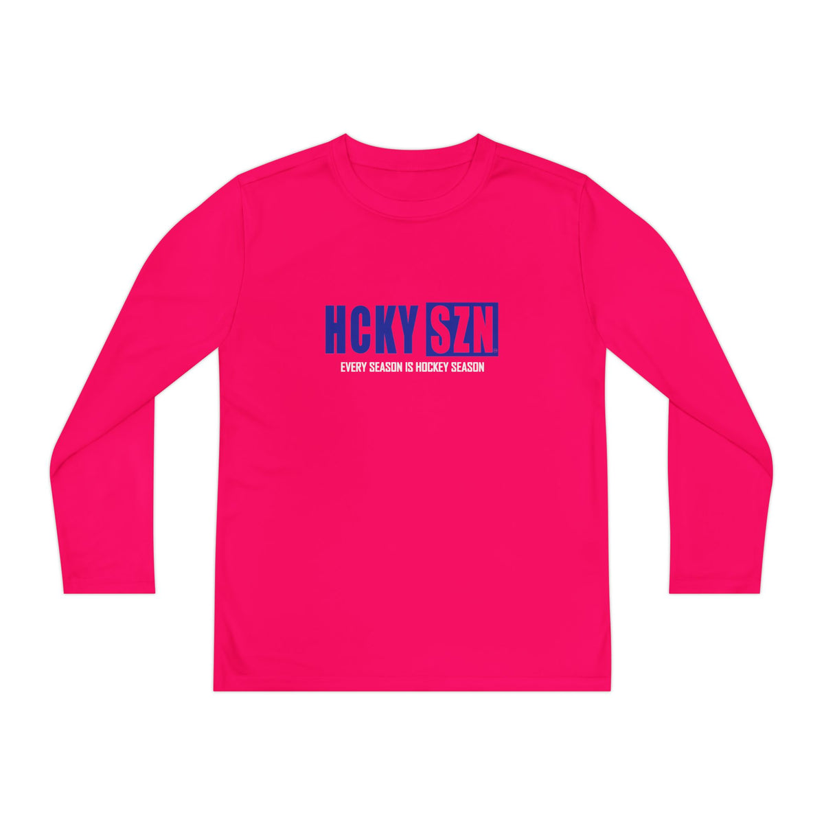 Every Season is HCKY SZN Youth Competitor Long Sleeve Tee (Blue Logo) - Various Colors