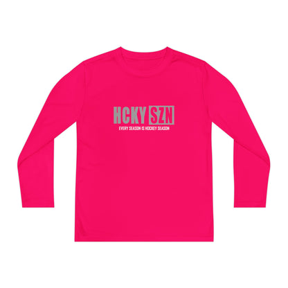 Every Season is HCKY SZN Youth Competitor Long Sleeve Tee (Grey Logo) - Various Colors