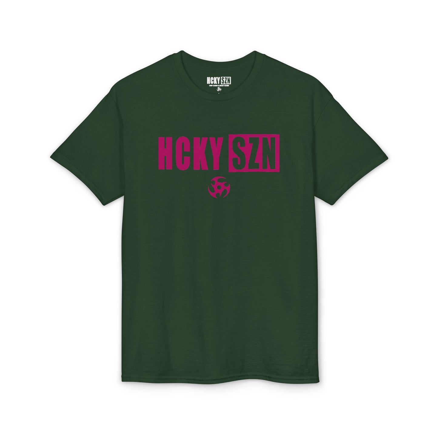 HCKY SZN Simple Star DryBlend Tee Shirt (Raspberry Logo) - Various Colors