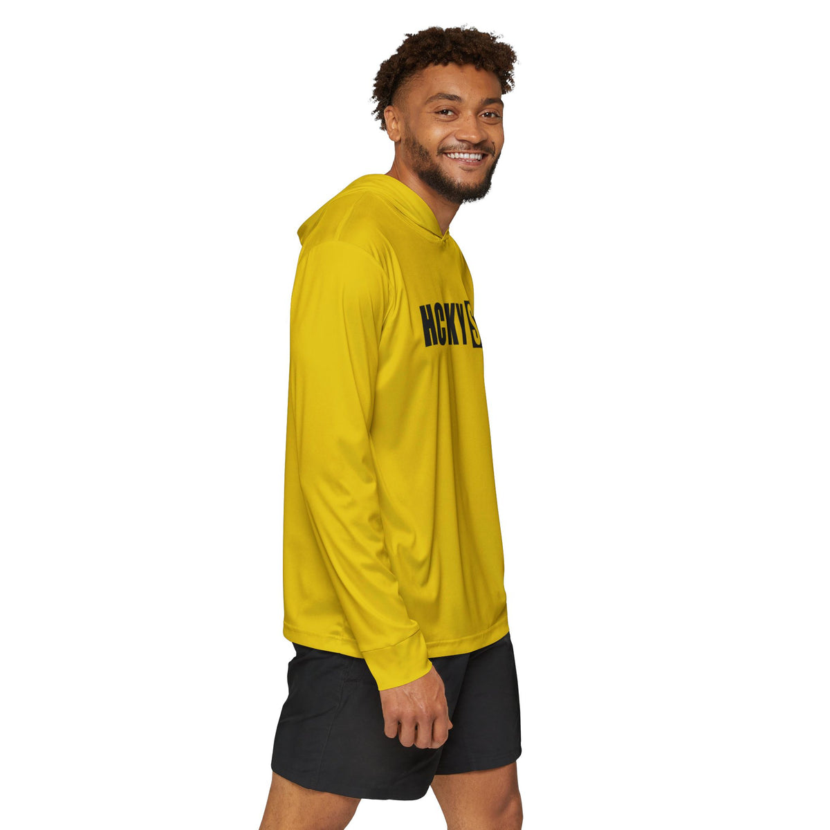 HCKY SZN Big Logo Performance Warmup Hoodie (Yellow/Black)