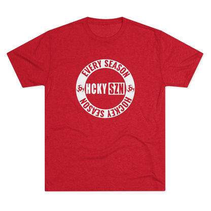 HCKY SZN Circle Logo TriBlend Tee Shirt (White) - Various Colors