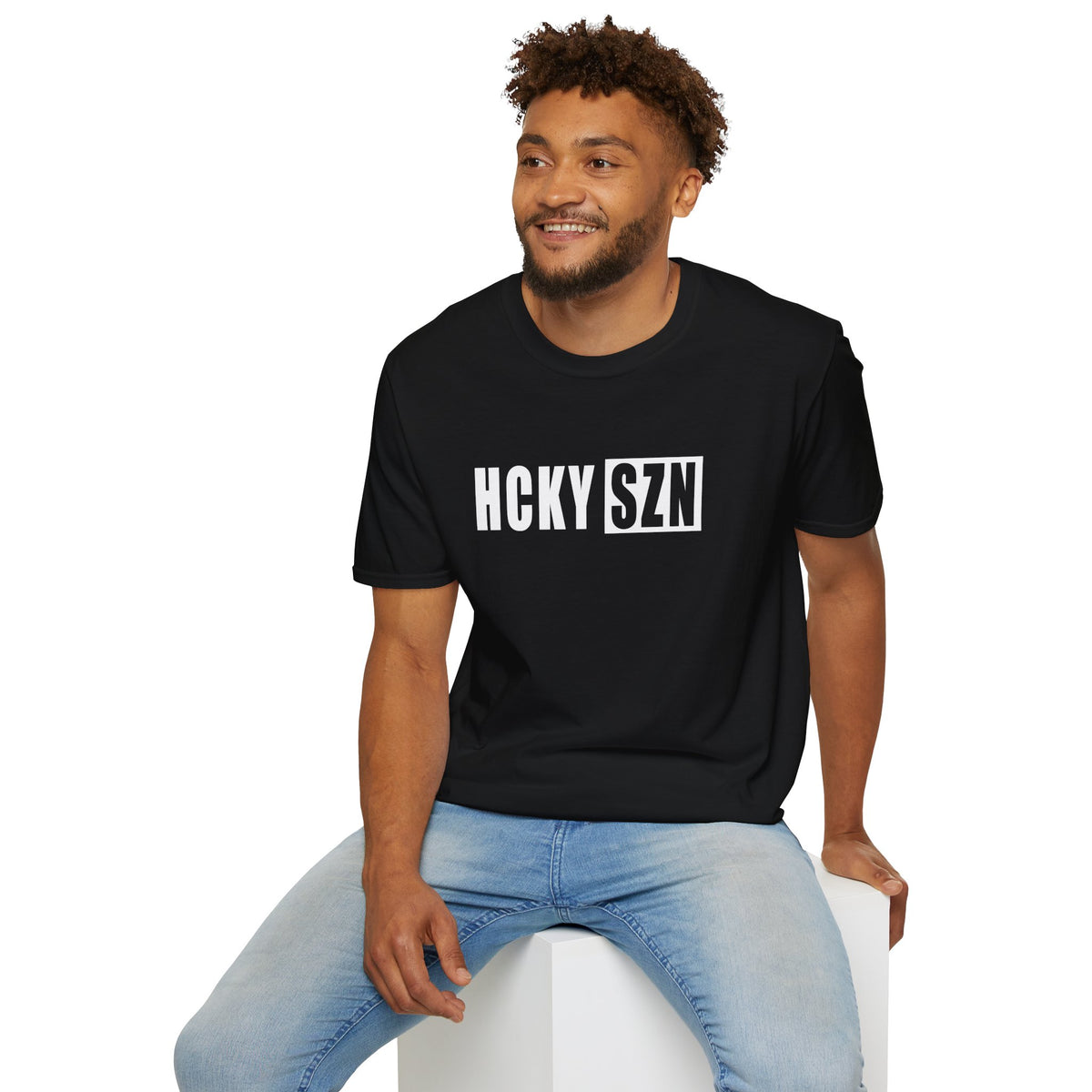 HCKY SZN Softstyle Tee Shirt (Black)