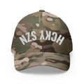 Upside Down HCKY SZN Embroidered Flex Fit Hat (Green Camo)