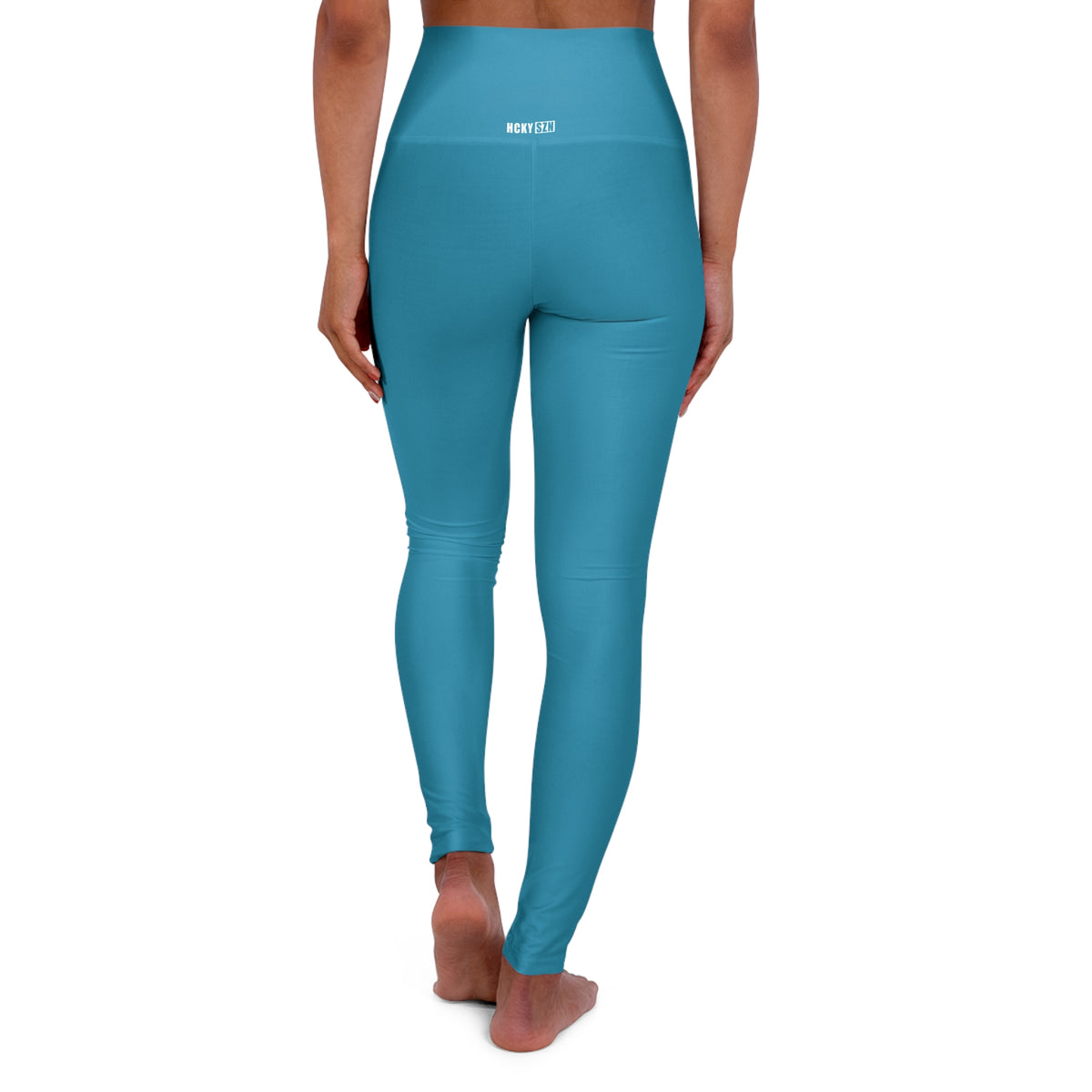 HCKY SZN High Waisted Yoga Leggings (Coastal Blue)