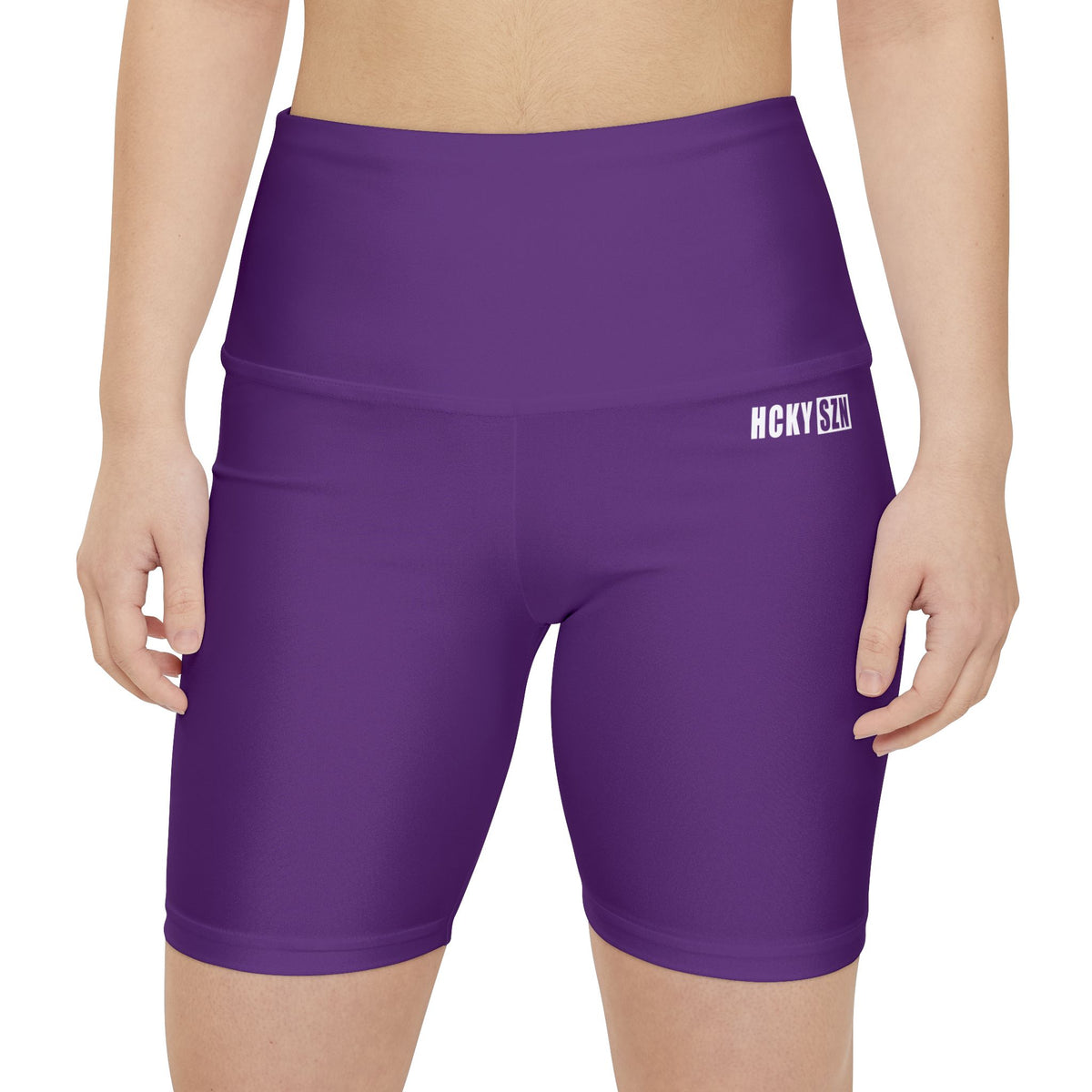 HKY SZN High Waisted Workout Shorts (Wineberry Purple)