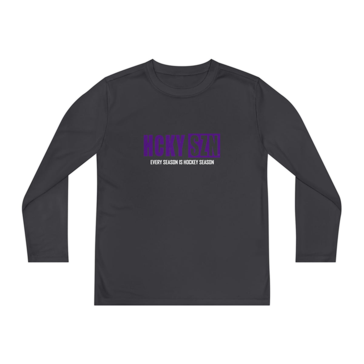 Every Season is HCKY SZN Youth Competitor Long Sleeve Tee (Purple Logo) - Various Colors