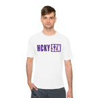 HCKYSZN (Flagship Logo) Adult Performance Tee - White/Purple