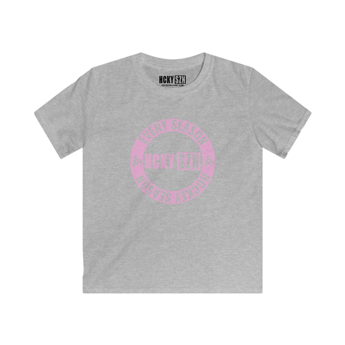 Youth Circle SZN Softstyle Tee (Pink Logo) - Various Colors