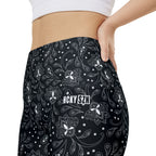 HKY SZN High Waisted Workout Shorts (Black Paisley)
