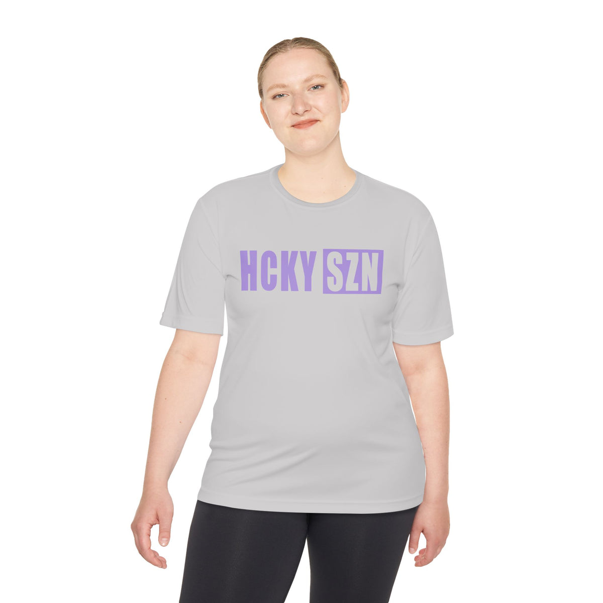 HCKYSZN (Flagship Logo) Adult Performance Tee - Silver/Lavender