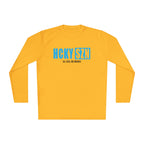 HCKYSZN (All Gas) Long Sleeve Adult Performance Tee - Gold/Sky Blue/Black