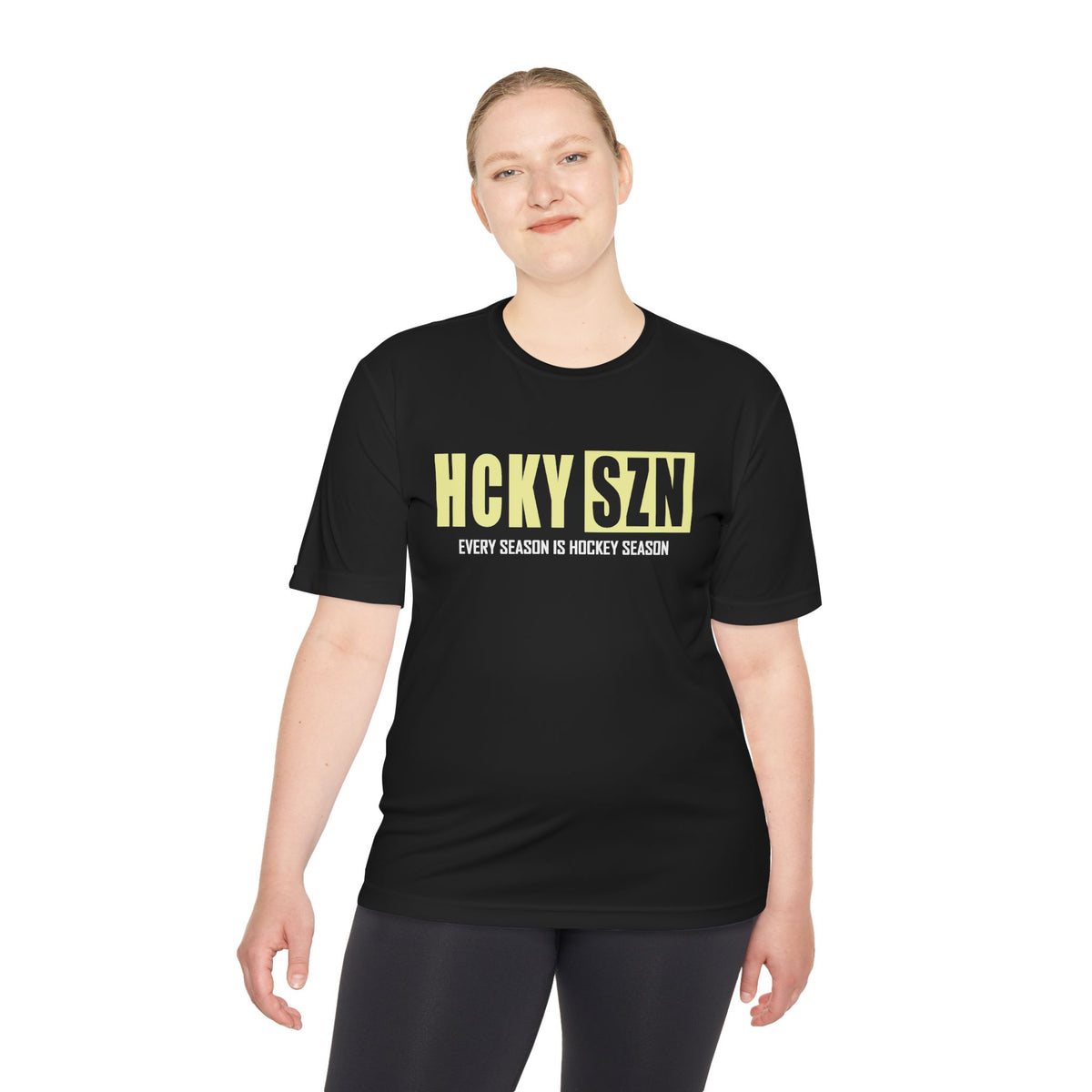 HCKYSZN Every Season Adult Performance Tee - Black/Sunflower