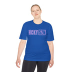 HCKYSZN (Flagship Logo) Adult Performance Tee - Royal/Lavender