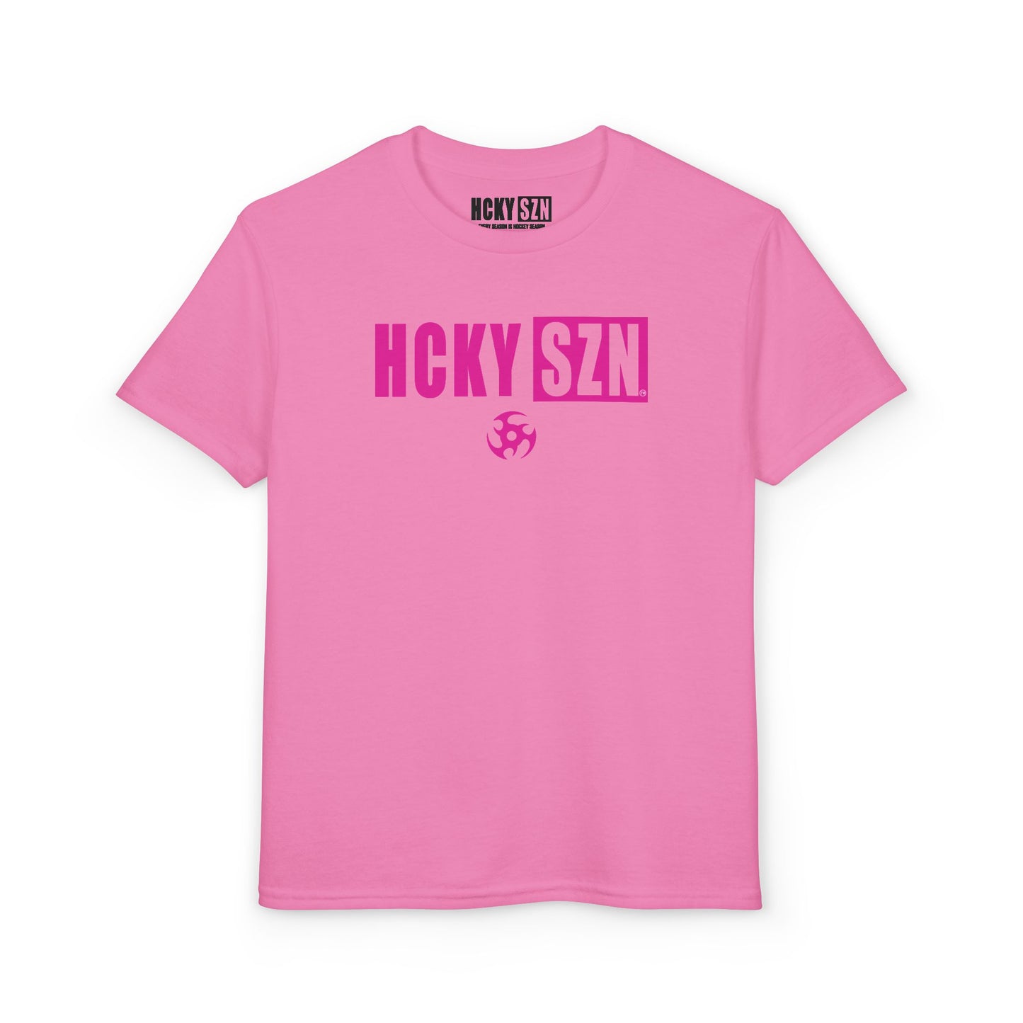 Youth HCKY SZN DryBlend Tee Shirt (Pink Logo) - Various Colors
