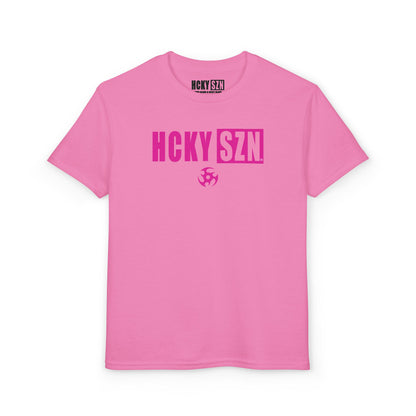 Youth HCKY SZN DryBlend Tee Shirt (Pink Logo) - Various Colors