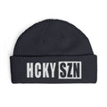HCKY SZN Embroidered Fisherman Knit Beanie - Navy