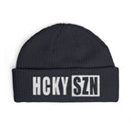 HCKY SZN Embroidered Fisherman Knit Beanie - Navy