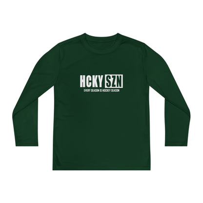 Every Season is HCKY SZN Youth Competitor Long Sleeve Tee (White Logo) - Various Colors