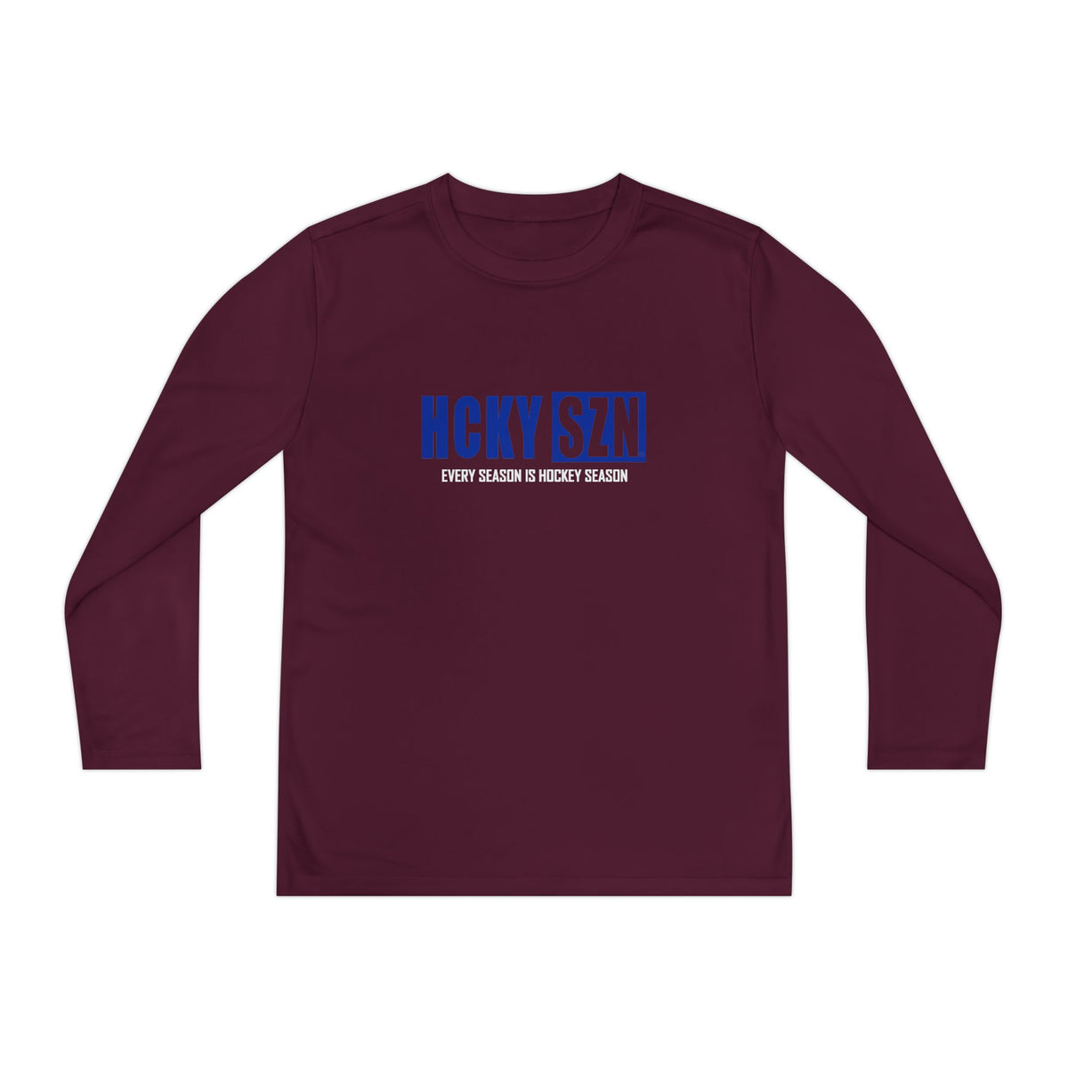 Every Season is HCKY SZN Youth Competitor Long Sleeve Tee (Blue Logo) - Various Colors