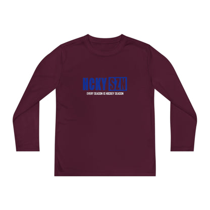 Every Season is HCKY SZN Youth Competitor Long Sleeve Tee (Blue Logo) - Various Colors