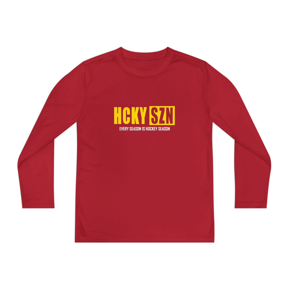 Every Season is HCKY SZN Youth Competitor Long Sleeve Tee (Yellow Logo) - Various Colors