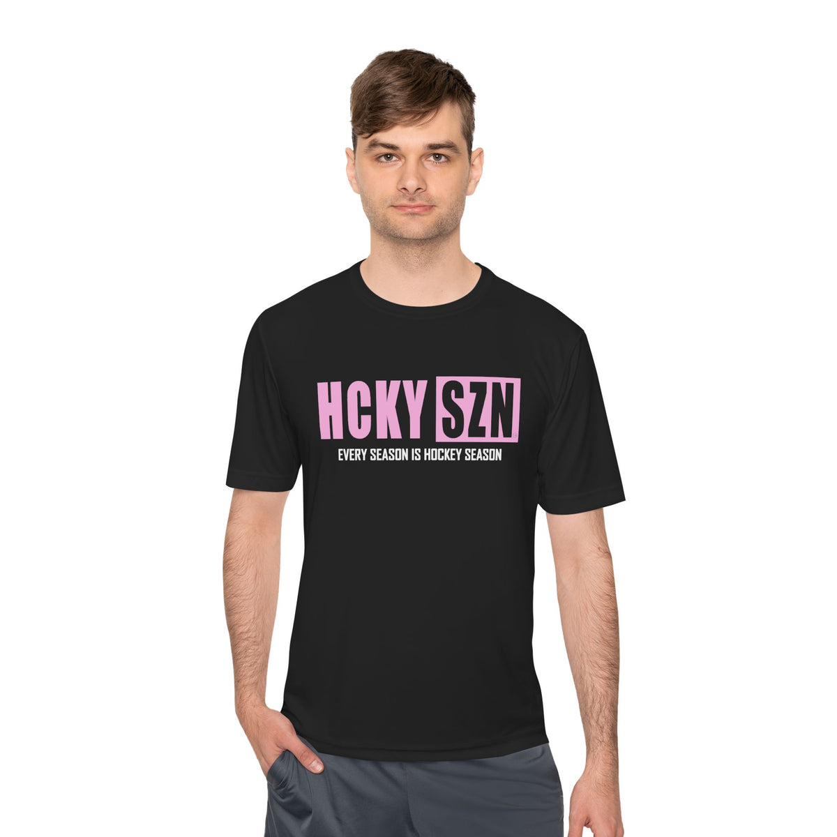 HCKYSZN Every Season Adult Performance Tee - Black/Pink