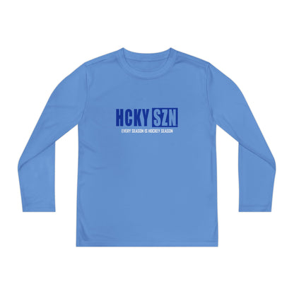Every Season is HCKY SZN Youth Competitor Long Sleeve Tee (Blue Logo) - Various Colors
