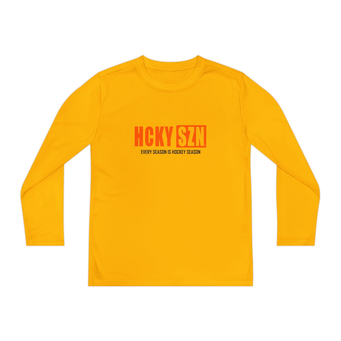 Every Season is HCKY SZN Youth Competitor Long Sleeve Tee (Orange Logo) - Various Colors