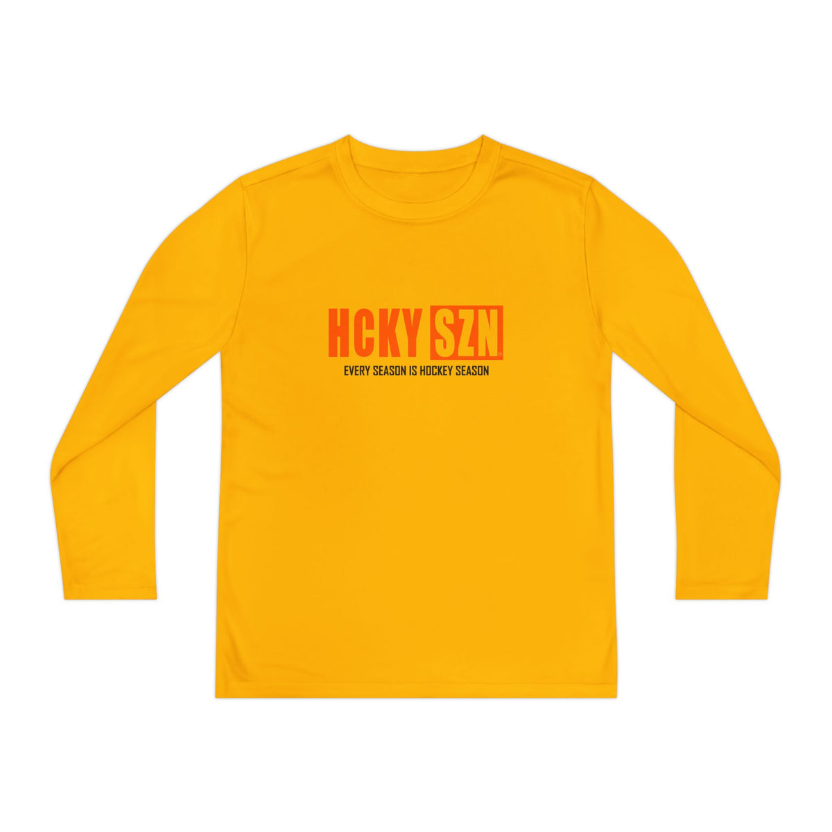 Every Season is HCKY SZN Youth Competitor Long Sleeve Tee (Orange Logo) - Various Colors