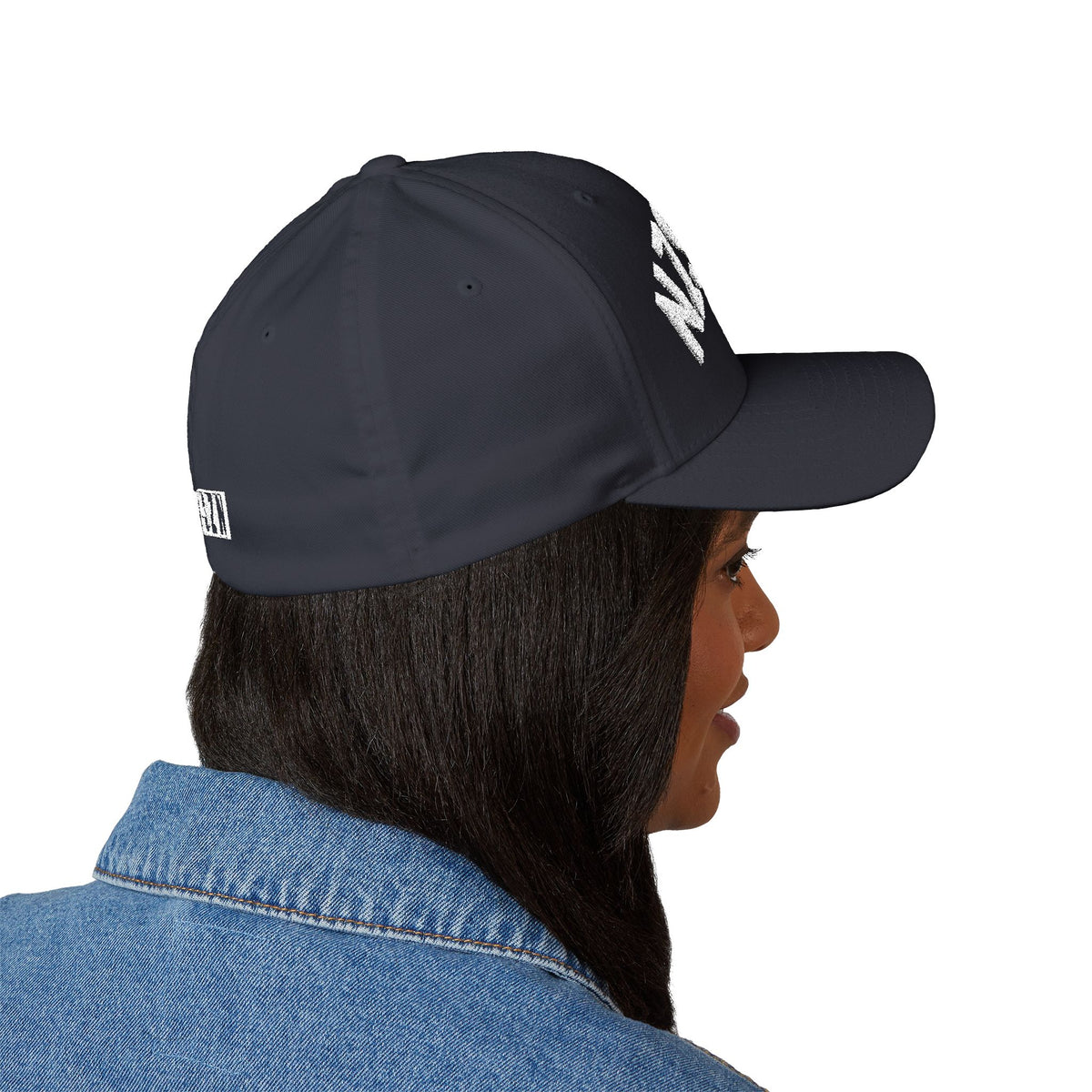 Upside Down HCKY SZN Embroidered Flex Fit Hat (Navy/White)