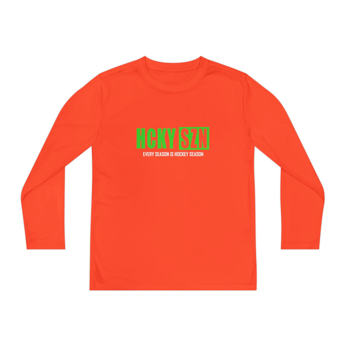 Every Season is HCKY SZN Youth Competitor Long Sleeve Tee (Lime Logo) - Various Colors