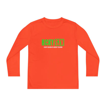 Every Season is HCKY SZN Youth Competitor Long Sleeve Tee (Lime Logo) - Various Colors